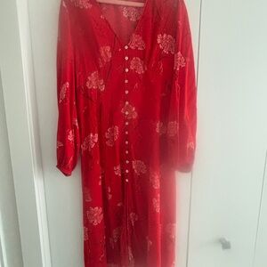 Wilfred Red Floral Long Sleeve Dress